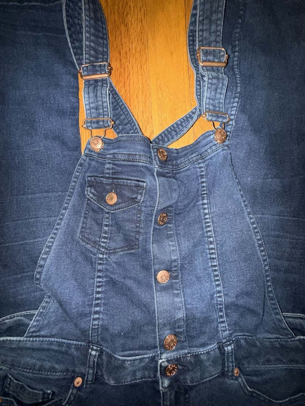 H&M Divided Denim Skinny Overalls Dark Wash - Picture 6 of 6